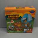 FUN LITTLE TOYS Pop Up Play Tent with Camping Gear and Tools Set, Outdoor Toys for Kids