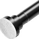 Black Shower Curtain Rod 25~85 Inches Adjustable Stainless Steel Shower Curtain Rods Spring Tension,Tension Curtain Rod,Non Slip,No Drilling, Sturdy and Durable.