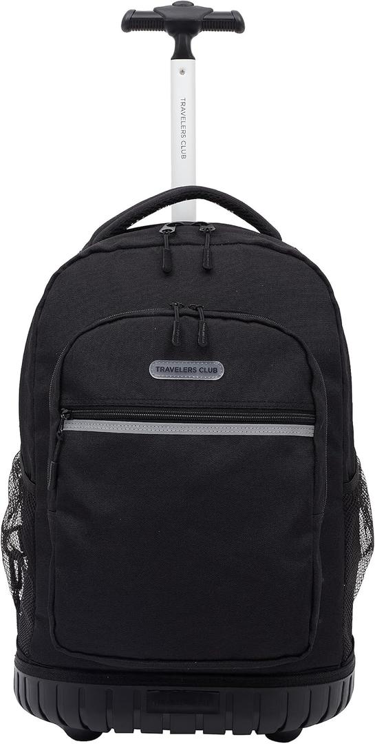 Travelers Club 18" Rolling Backpack with Shoulder Straps, Black