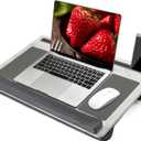 Extra Large Lap Laptop Desk- Home Office Portable LapDesk with Mouse Pad & Wrist Rest for Notebook/MacBook/Tablet, Sofa Bed Working, Writing, Drawing (White Marble, Fit Up to 17-inch Laptops)