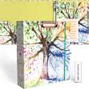 EYROZILL 2 Inch 3 Ring Binders with clipboard for Letter-Size 11" x 8.5" Three Ring Binder with 5-Tab Dividers and File Folder Labels for School Class Office Supplies, Season Tree