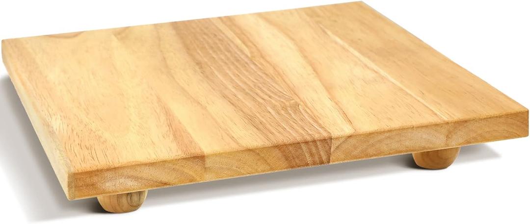 Bucherry Wood Butcher Block Cutting Board with Feet for Kitchen, 11.8 Inch Square Chopping Block Cutting Board with Legs for Meat Cheese Vegetables Kitchen Charcuterie, 1.78 Inches Thick