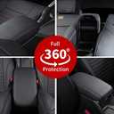 LECART Center Console Cover for Jeep Grand Cherokee Accessories 2022-2011 Car Armrest Cover Black Leather Red Stitches Auto Interior Anti-Scratch Protector Pad