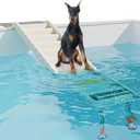 Foldable Dog Pool Ramp with 33" Legs for Free Height Adjustment,Safe & Easy Access dog water ramp for pool, Pool Ramp for Dogs Up to 200lbs (White)