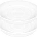 2 Pack of 14 inch Plant Saucer (12.2 Inch Base), 1.7" Depth Tray, Large Deep Garden Plastic Flower Planter Plant Trays for Indoors Outdoor Bath Bath (14", Clear)