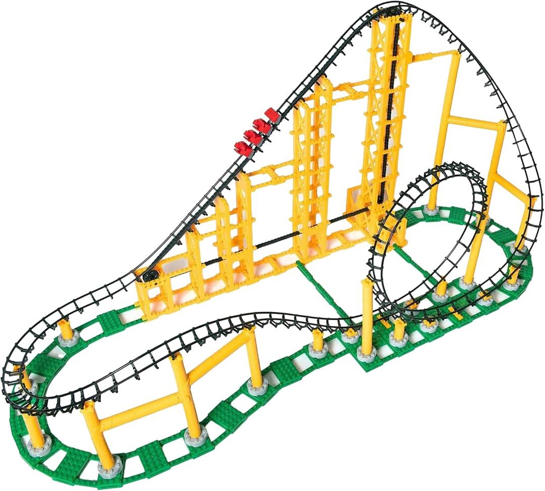 CDX Blocks: Sidewinder - 825 Pieces, Building Brick Set, Gravity Powered Looping Coaster Model, Promotes STEM Learning