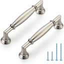 HOME EDIT 5 Pack 3-3/4 Inch Brushed Nickel Cabinet Handles Solid Zinc Alloy Pulls for Kitchen, Dresser, Closet & Bathroom Cabinets Hardware