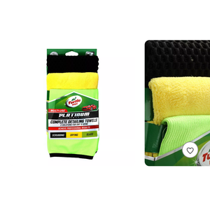 Turtle Wax Platinum 2 pk Microfiber Detailing Towel Set: Automotive Cleaning for Cars, Trucks, Motorcycles