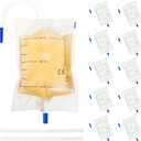 10-Pack Urine Drainage Bags 500 ML with Soft Adjustable Straps, Anti-Reflux Valve, and Easy-Drain Switch Urinary Leg Bags Suitable for Home and Hospitals Health Aids