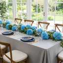 6ft Light Blue Hydrangeas Artificial Floral Garland with Greeny Eucalyptus, Spring Wreath Fake Flowers Vines for Wedding Wall Arch Ceremony Home Table Centrepiece Backdrop Party Decorations