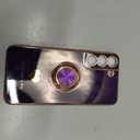 for Samsung Galaxy S22 5G Case, 360° Rotatable Ring Holder [Luxury Hearts Pattern] Plating Gold Edge Slim Soft Phone Cover Case for Galaxy S22 - Purple