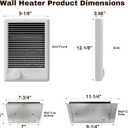 CSC202TW Electric Wall Heater Complete Unit with Thermostat, 2000 Watt 6825BUT, 240 Volt, Part 67507, White