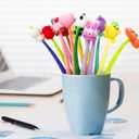 30 Pcs Squishy Pens for Kids,Cartoon Cute Fun Pens,Black Gel Ink Pens for Kids Party Favors Classroom Prizes School Office Home Supplies