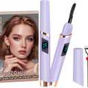 Heated Eyelash Curler, Electric Eyelash Curler, Rechargeable Lash Curler with Eyelash Comb for Makeup Natural Curling Eye Lashes and 24 Hours Long Lasting - Purple 2025 Updated New Model