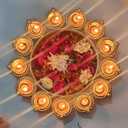Urli Bowl for Home Decor | Urali Bowl for Home Metal Handcrafted for Floating Flowers and Tea Light Candles Home, Office and Table Decor | Diwali Decoration Items 14 Inch Diameter