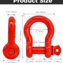 2 Pack Red D Ring Recovery Shackles 3/4" with 7/8" Screw Pin | 57,000 lbs Break Strength Heavy Duty Tow Shackles for Winch, Off Road Jeep, Truck, SUV, ATV, UTV