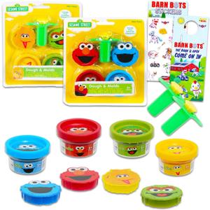 Sesame Street Arts and Crafts Kit for Kids - Bundle with Moldable Dough Tubs, Character Molds, Extruder, Stickers, More | Sesame Street Sensory Play for Boys, Girls