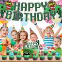 Pixel Themed Birthday Party Decorations, Party Supplies Include Happy Birthday Banner, Balloons, Cake Toppers, Cupcake Toppers