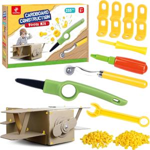 ColoPlay 355 Cardboard Tools for Kids, Cardboard Cutter for Kids, Tools for STEM Educational, Gifts for Boys and Girls Aged 5-12