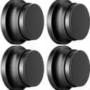 4PC Door Stoppers for Wall, 1.65 x 0.9 Inch Door Knob Wall Protector with Silicone & Aluminum Alloy, Adhesive & Screw Mounting Door Bumper for Home & Office Walls, Black