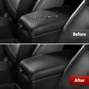 KBH Center Console Armrest Cover Replacement for Toyota Camry 2012 2013 2014 2015 2016 2017, Vinyl Leather, Car Arm Rest Lid Skin Upholstery, Black (Leather Part Only)