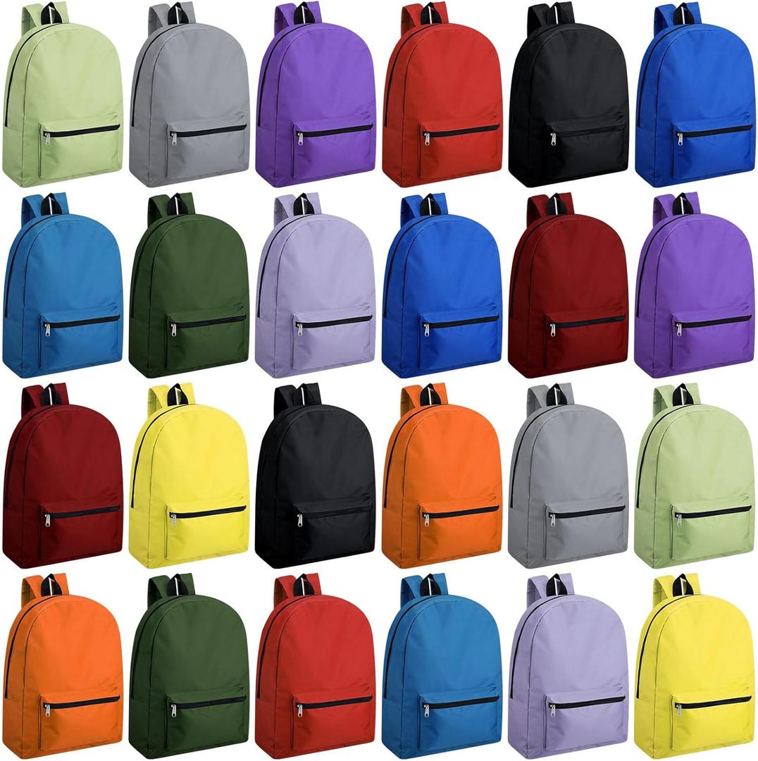 Paterr 48 Pack Multicolor School Backpacks Bulk for Kids 17 Inch Backpack in Bulk Travel Outdoor Bookbag Back to School Essentials Supplies Lightweight Bookbags for Students Elementary Middle High