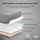 BOPUOVRE Car Seat Cover for Luxury & Comfort - PU Leather, Anti-Slip, Full Wrap Protection with Storage Pocket for Bottom Cushion - Universal Fit for 95% of Vehicles (Gray,1 Piece)