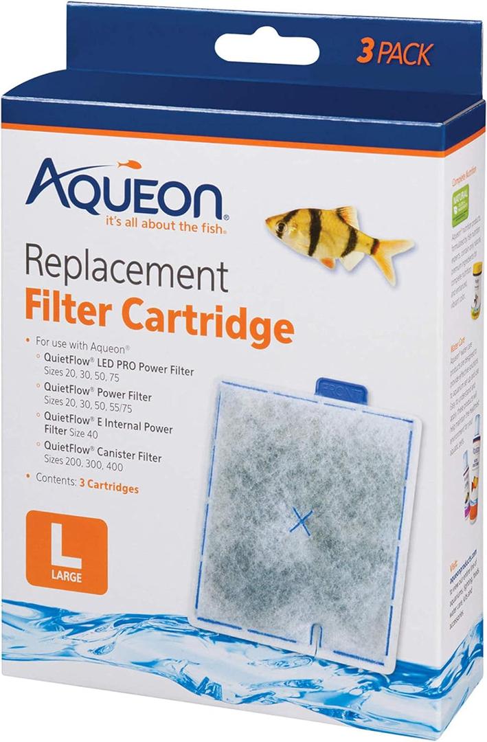 Aqueon Aquarium Fish Tank Replacement Filter Cartridges Large - 3 pack (Multi-colored)