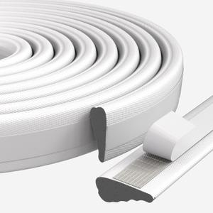 1 Pack*9.8 Ft Self-Adhesive Wedge Foam Window Weather Stripping Door Seal Strip, Soundproof Exterior Front Door Frame Gap Filler, Draft Stopper Foam Tape Noise Light Blocker (White)