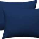iMaylex Soft 100% Egyptian Cotton Zipper Pillow Case, Cozy and Lightweight Pillowcase, Set of 2, Navy Blue, Standard, 20" x 26"
