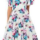 Bridesmay Women's Formal Wedding Guest Dress for Women 2026 Short Sleeve Fit and Flare Tea Party Dresses, S