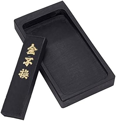 PH PandaHall Chinese Calligraphy Inkstone with Ink Stick Traditional Chinese Ink Stones Sumi Drawing Ink Dish Ink Well Ink Tray for Chinese New Year Couplets Traditional Calligraphy Practice Painting