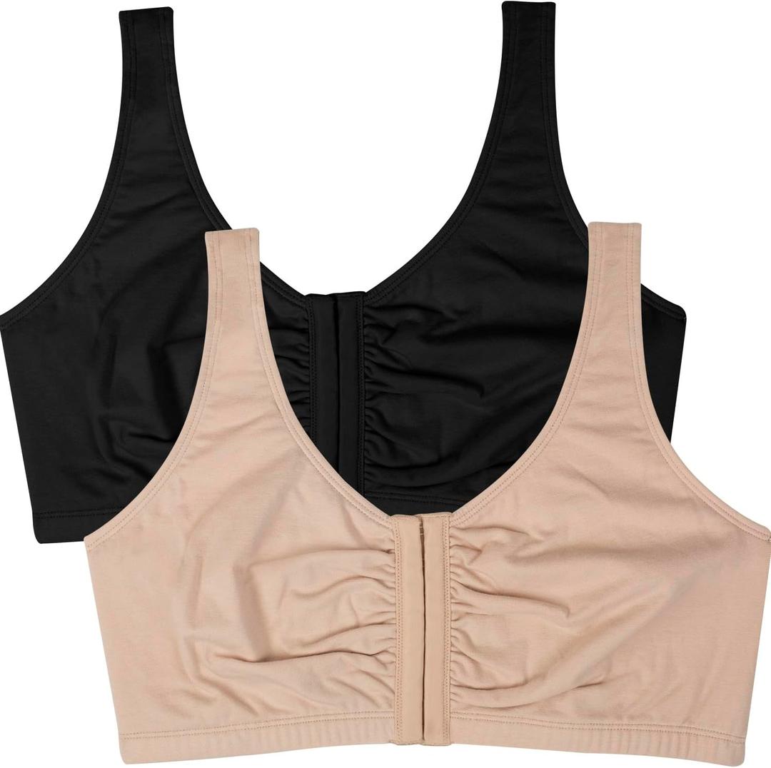 Fruit of the Loom Women's Multi-Pack Front Closure Cotton Bra (38)