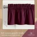 Burgundy Valance Curtains 2 Pack, 54x18 Inches, 100% Cotton, Rod Pocket Window Valances, Semi Sheer Short Curtain for Kitchen, Farmhouse, Caf, Bedroom, Bathroom, Living Room Dcor