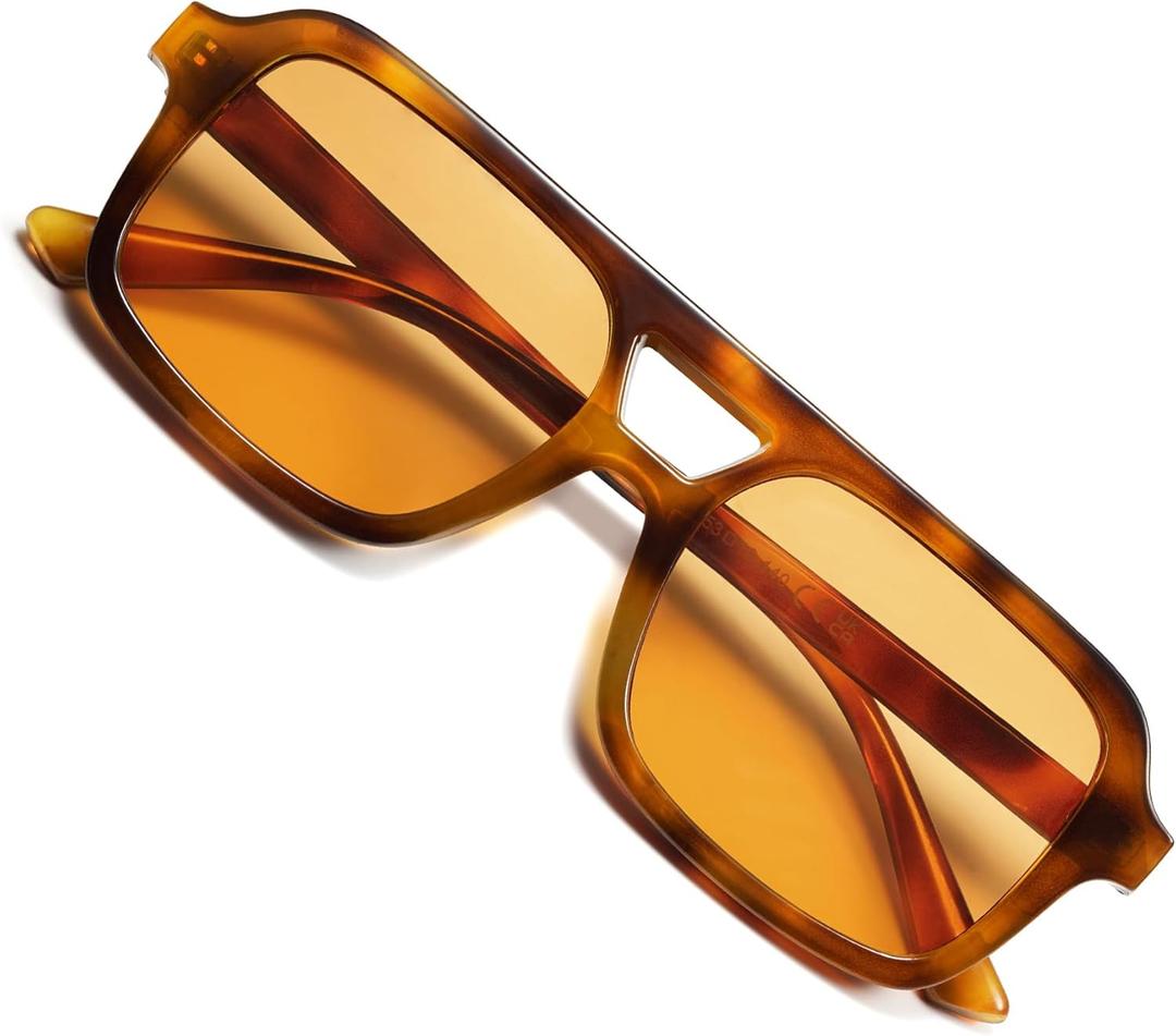 VANLINKER Retro 70s Square Aviator Sunglasses for Women Men Vintage Trendy Rectangle Sun Glasses VL9816