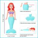 Mermaid Bath Toys for Toddlers Kids Girls - Princess Wind Up Tail Flap Floating Water Bathtub Toys, Swimming Pool Bathing Time Fun (3 Pack)