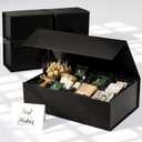 VGOODALL Black Gift Box, 14x8.7x4.3 Inches Large Gift Boxes with Magnetic Lids for Presents Anniversary Wedding Groomsman Proposal Birthday