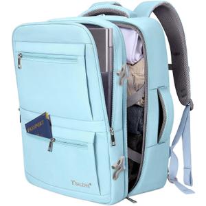 BALEINE Travel Backpack for Women Men, Large Sturdy Carry On Laptop Backpack Gifts for Business, Casual, Weekender, Hiking (Large, Light Blue)