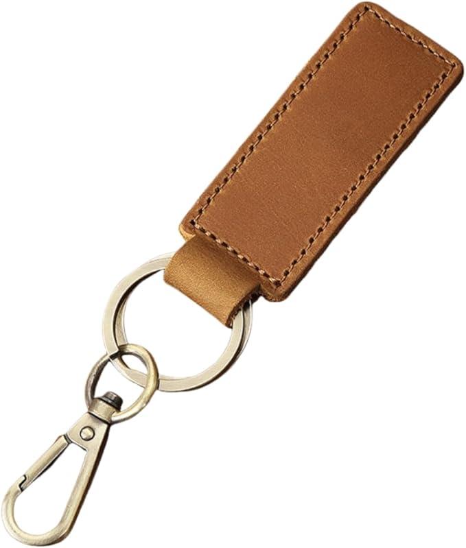 HILLMAN Genuine Leather Car key Keychain Universal Leather Key Chain Holder for Men and Women with Anti-lost Ring 