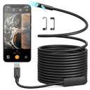 Anykit Dual Lens Endoscope Camera with Adjustable Lights, Type C Borescope for Sewer, IP67 Waterproof Semi-Rigid Snake Camera, 1080HD Industrial Scope Inspection Cam, Gadgets for Men(16.5 ft)