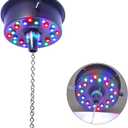 5 RPM-9 RPM Adjustable Mirror Ball Rotating Motor with 24 RGB Led Light for 4 6 8 12" Disco Balls (Not Include) for Party Decoration DJs Bands Pubs Nightclubs KTV (USB Powered/Battery Powered)