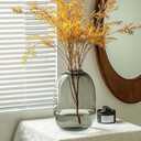 GeLive Smoked Glass Vase, Primary Colored Glass Vase, Clear Tabletop Vase, Flower Arrangement for Long Stem Branch Artificial Plant Home Indoor Centerpiece Decoration (Smoky Gray)