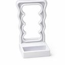 Wireless Induction Speaker 5-in-1 Bluetooth Speaker with Phone Holder, Surround Sound, 3500mAh, 8 RGB Ambient Lights, 360° Adjustable Stand, Holder for iPhone/Android/iPad Gifts for Men Women (White)