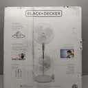 BLACK+DECKER 18-Inch Stand Fan with Pedestal Base, Height Adjustable Pedestal Fan with Remote and Touch Control Panel, Free Standing Fan with 90-Degree Oscillating and 3-Speed Settings, White