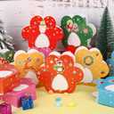 24 Pcs DIY Christmas Advent Calendar Boxes, 24 Days Advent Countdown Gift Boxes, 3D Dog Paw Christmas Cardboard Number Boxes for Kids Family Xmas Winter Holiday Decoration Supplies