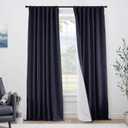 PANELSBURG Navy Blue Curtains 84 Inch Length,Linen Back Tab Pleated Black Out Darkening Thermal Insulated Blackout Curtain for Bedroom Living Room,Dark Blue (50"W x 84"L (Pack of 2))