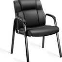 Waiting Room Chairs Set of 1, Leather Office Guest Chair No Wheels, Comfy Padded Arms and Seld Base, for Reception Conference Room