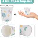 Lamosi 3 oz Bathroom Paper Cups 300 Pack, Floral Disposable Small Mouthwash Drinking Cup for Water, Coffee, Sample, Tasting and Dessert