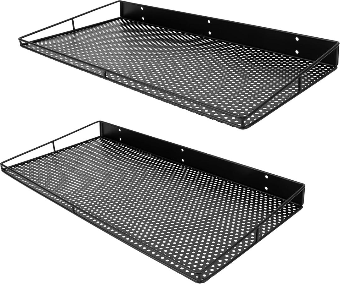 RedCall Heavy-Duty Wall Shelf, 2 Pack Garage Shelf Wall Mounted, 23.5" x 12" Large Wall Shelves for Garage, Laundry Room, Closet, Holds Up to 75 Lbs