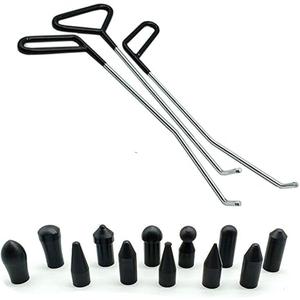 Paintless Dent Repair Tools 6 Pieces of Dent Removal Rods with Awl Head Paintless Dent Removal Kit Car Auto Body Dent Removal of Hail Dents and Door Ding (3pcs Rod 12 pcs Pen)